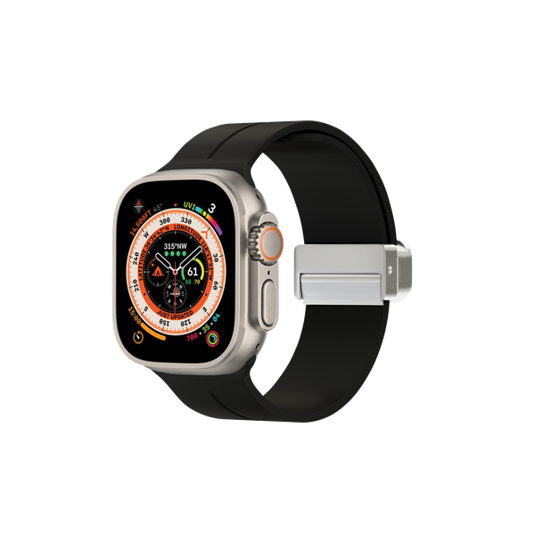 Smartix Premium Silicon Strap For Apple watch 49/45/44/42 - Black