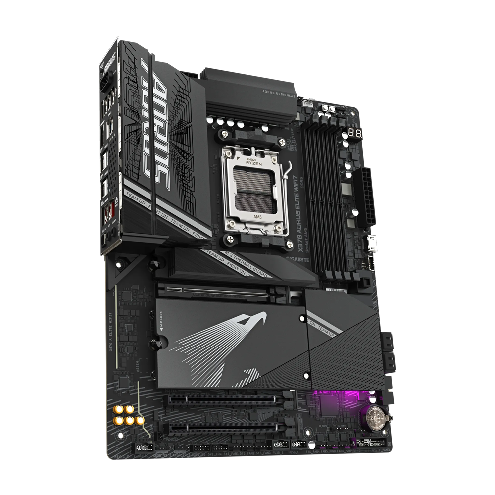 GIGABYTE X870 A ELITE Motherboard - DDR5 / Wi-Fi7 / Bluetooth / HDMI / DisplayPort / USB - Black