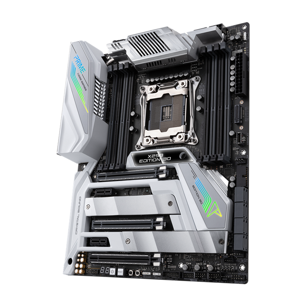 ASUS PRIME X299 Edition 30 Motherboard - DDR4 / Wi-fi / Bluetooth / Ethernet / USB - White