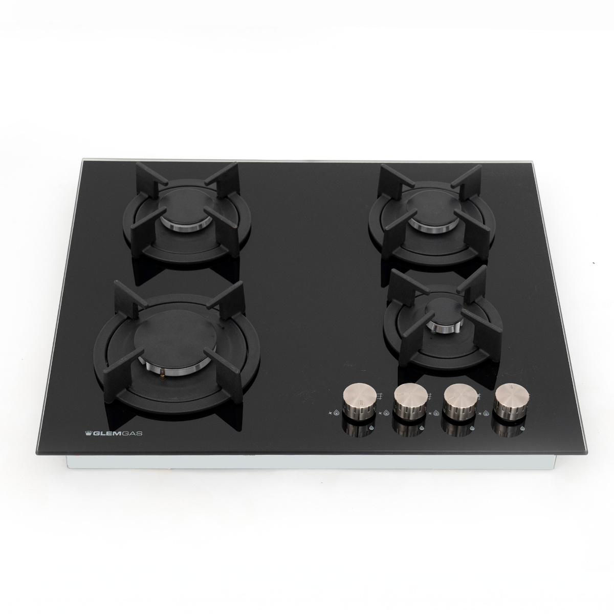 Glemgas Built-In Crystal Glass Gas Hob, 60cm GLGV64HBK