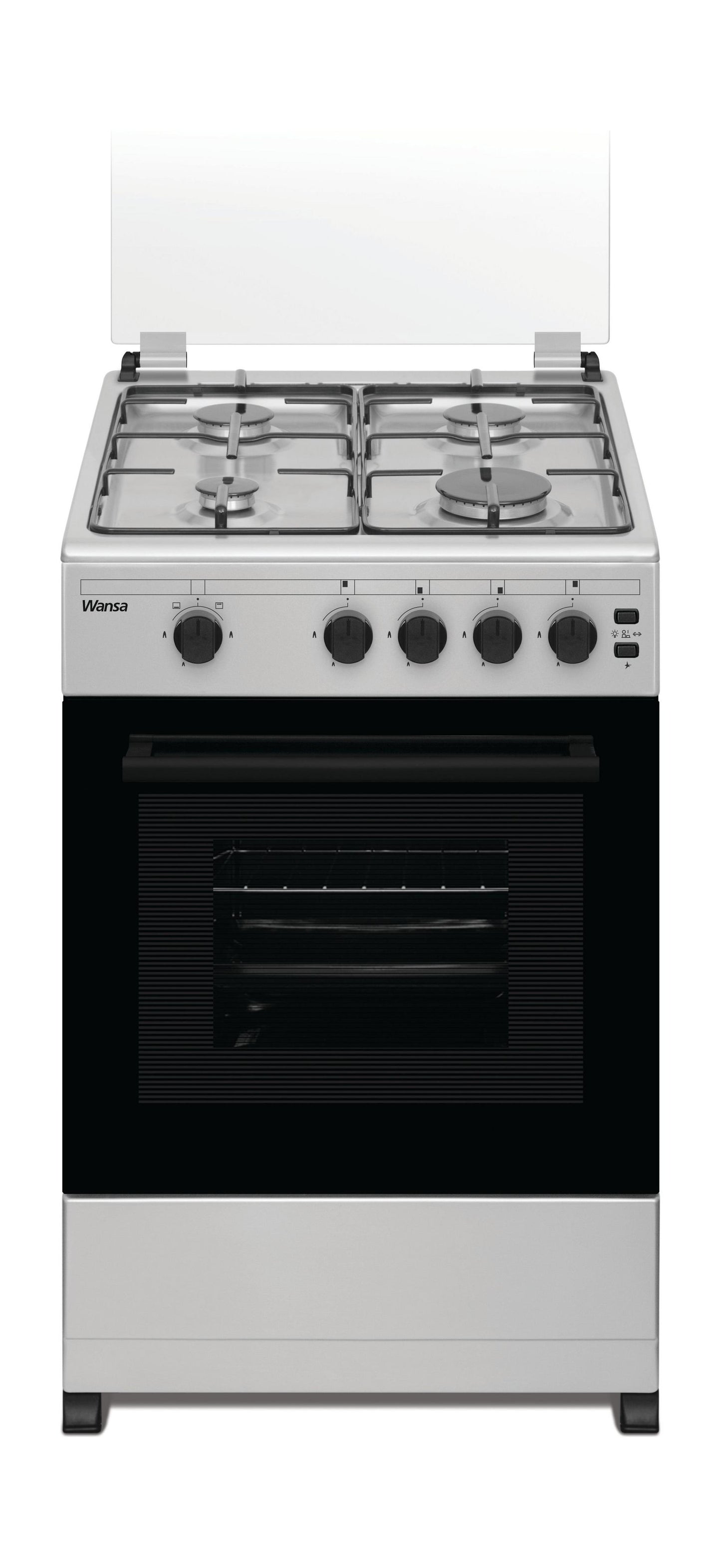 Wansa 4 Burners Gas Cooker, 50X50cm, WCT4401XS - Stainless Steel