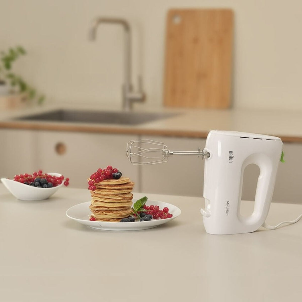 Braun MultiMix 1 Hand Mixer 450 Watts 4 Speeds, White - HM1100WH