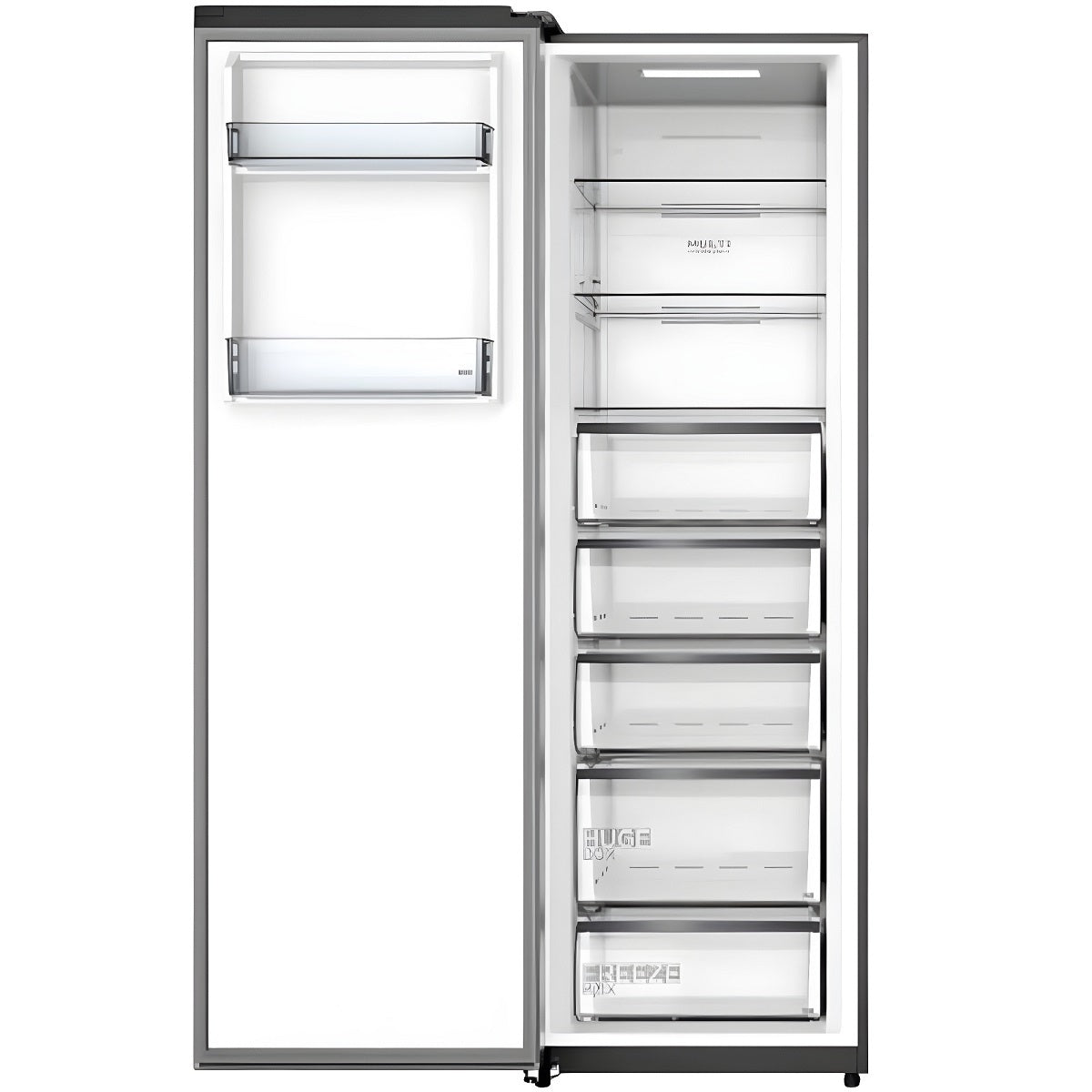 Midea Upright Freezer Refrigerator 257 Liters 9.08 CFT, Bru Steel - MDRU385FEE46AE