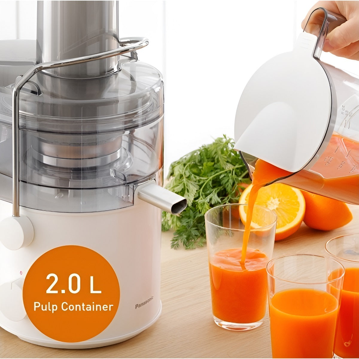 Panasonic Juicer 1000 Watts 2 Liters, White - MJ-CB100WTZ