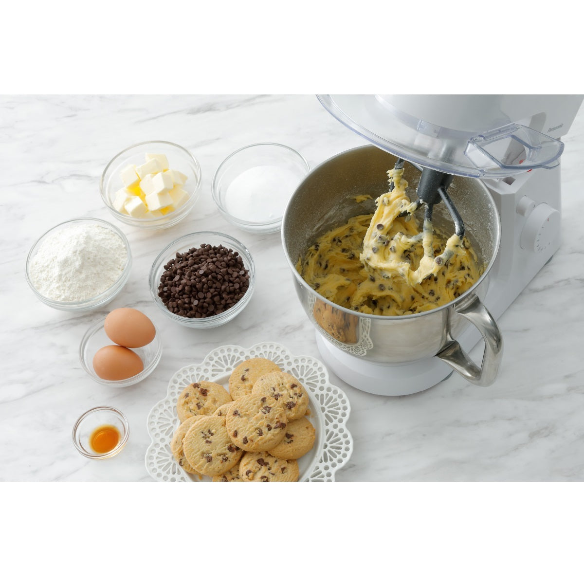 Panasonic Kitchen Machine 1000 Watts 4.3 Liters Stainless Steel Bowl - MK-CM300WTZ