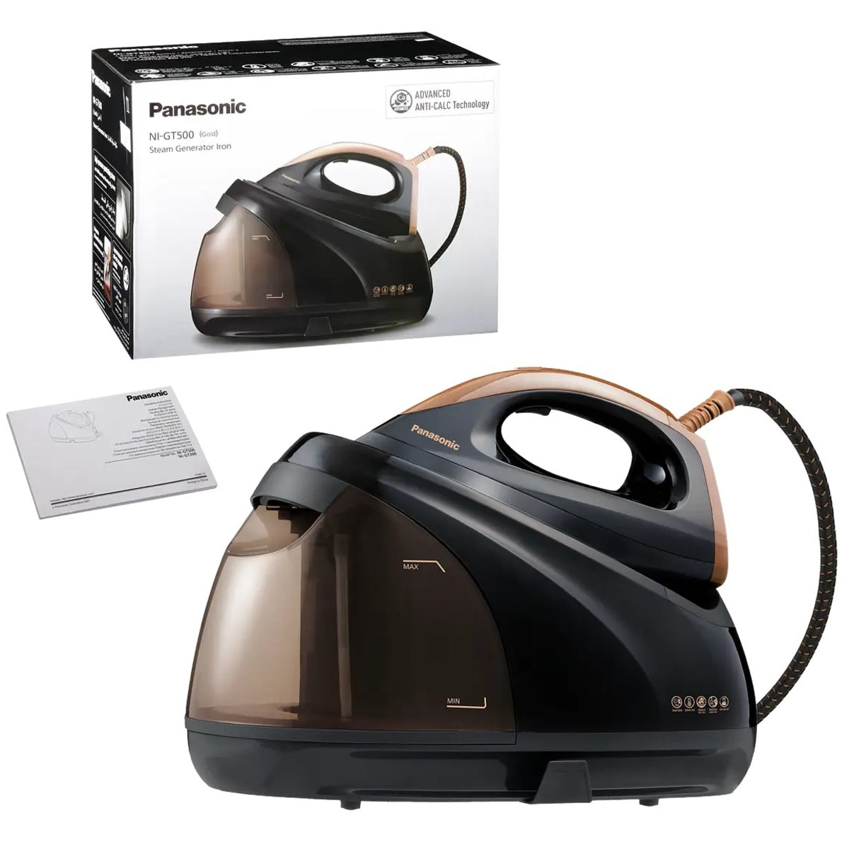 Panasonic Steam Generator Iron 2400 Watts 1.8 Liters, Gold - NI-GT500NTH