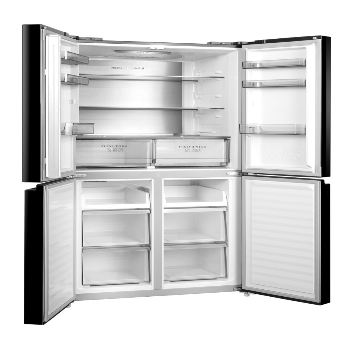 Panasonic 4 Door French Door Refrigerator 446 Liters 15.8 CFT, Black - NR-DC60MSSKW