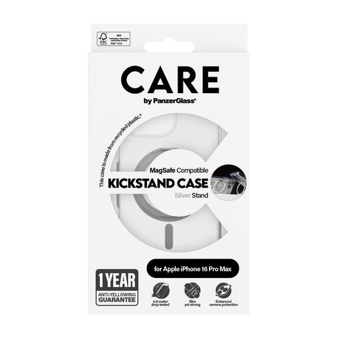 PanzerGlass Feature MagSafe Kickstand Case For Apple iPhone 16 Pro Max - Silver