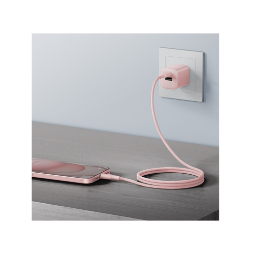 Bazic GoCharge Weave USB-C to USB-C 480Mbps 60W Cable 1.5M - Pink