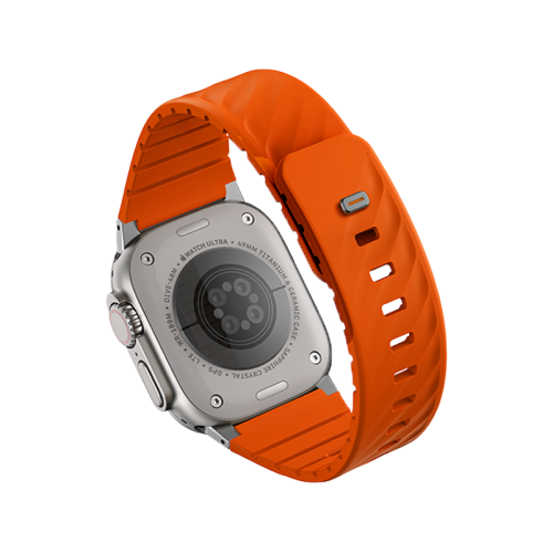 Uniq Fluo Bundle Magnetic Watch Strap With Connector for Apple Watch 40mm to 49mm - Volt Orange