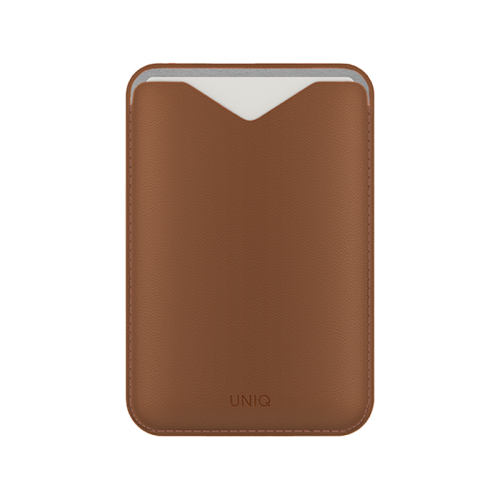 Uniq Lyden Evo Wallet Magnetic Snap-on Stand With Card Holder for iPhone - Caramel