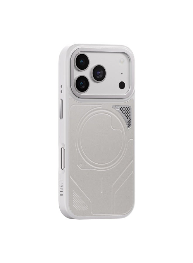 Levelo OPAL MagSafe Hybrid Armor Case For Apple iPhone 18 Pro - Silver