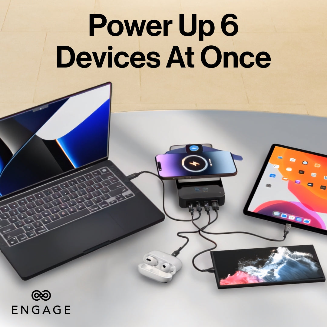 Engage Powerbank 25000 Mah ( Dual Wireless / 3 Usb C / 1 Usb A) (280W)