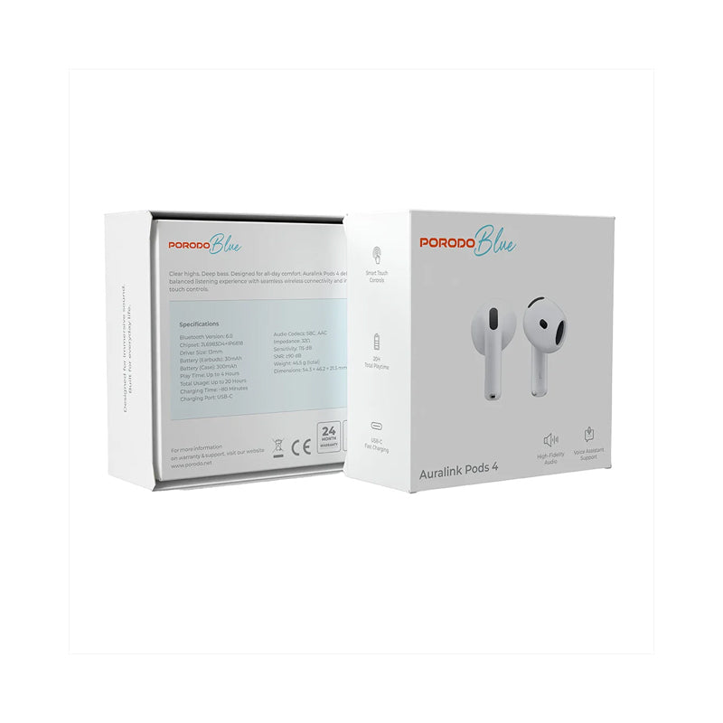 Porodo Blue Auralink Pods 4 - White