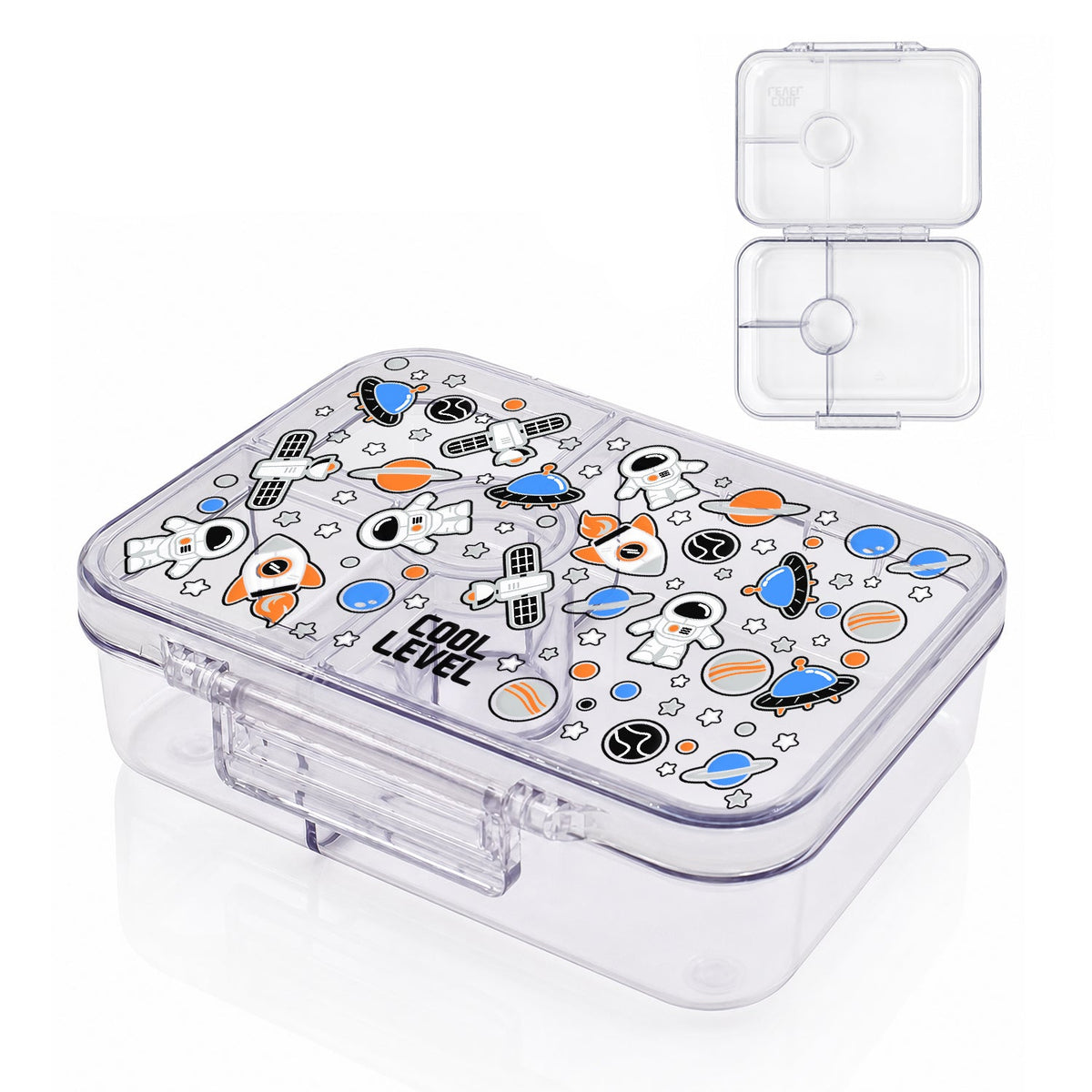 COOL LEVEL Healthy Transparent Compartment Lunchbox F26 - Assorted