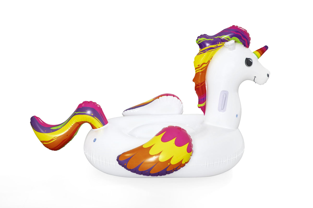 Bestway 1.55m x 1.19m Fantasy Unicorn Ride-On (Contents: 1 Ride-On, Repair Patch) - Age 3+