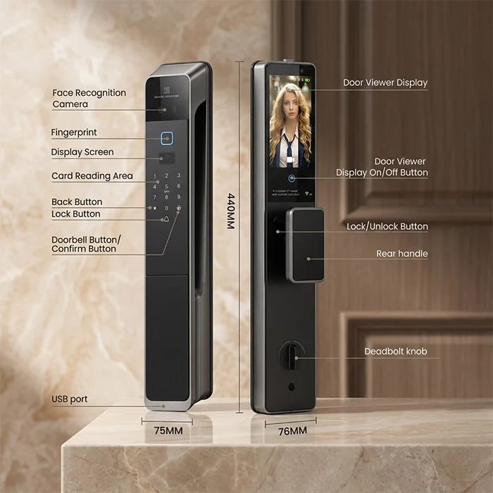 Gopeta Large Smart Lock for main door with Screen X19