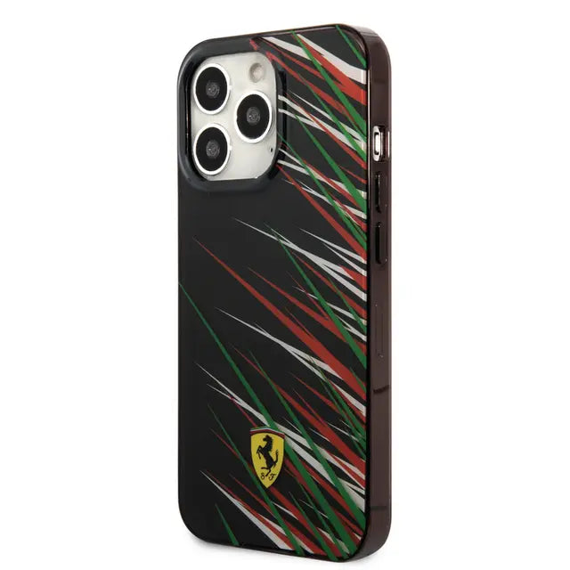 Ferrari iPhone 14 Pro Max PC/TPU Case with Double Layer Grass Print - Black Accessories > Mobiles & Tablets > Mobiles