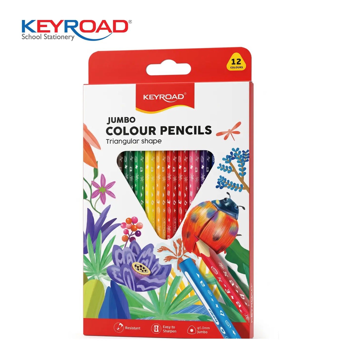Keyroad Jumbo Coloerd Penciles Box - 12 Pieces