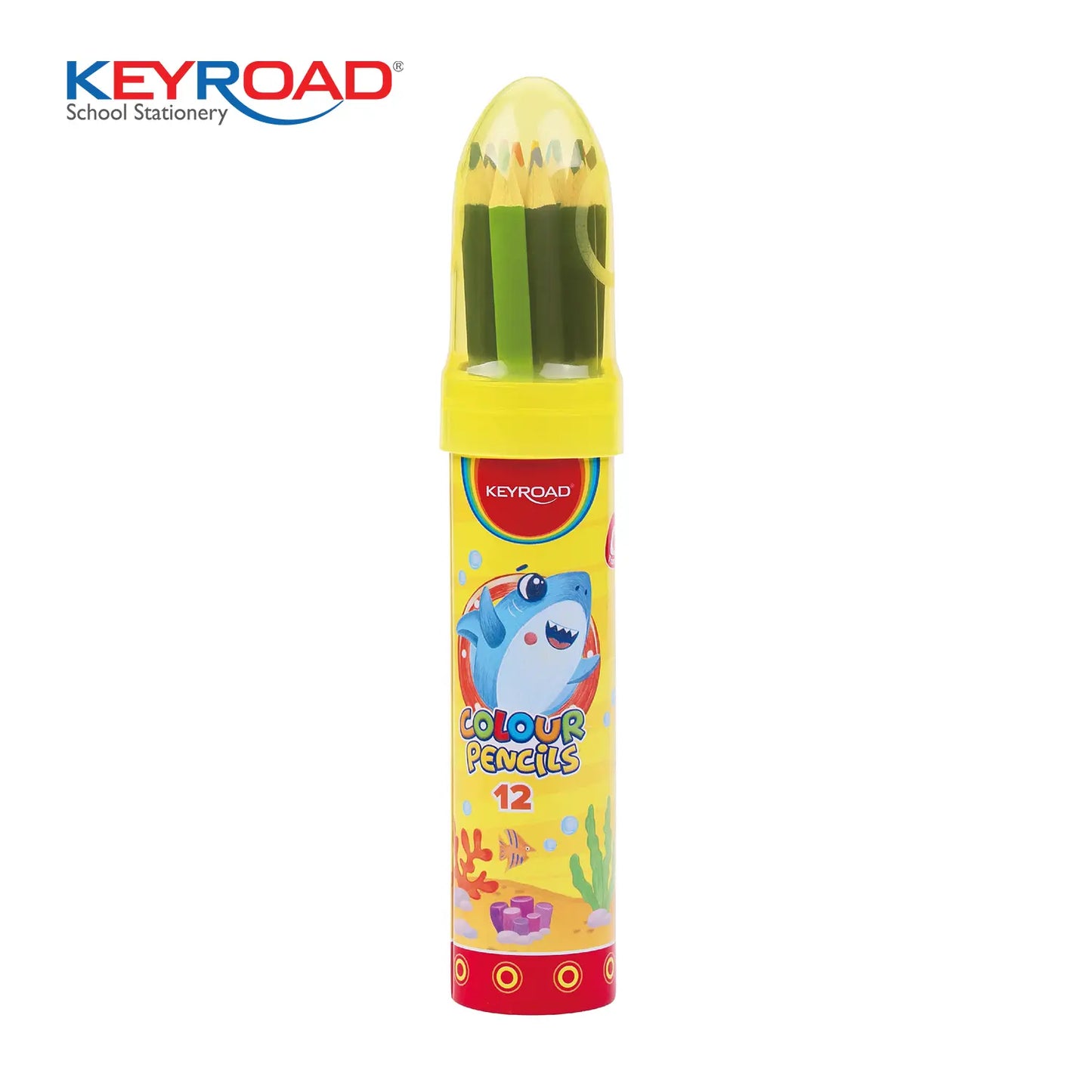 Keyroad Triangle Coloring Pencil In Rocket Bottle - 12 Pieces
