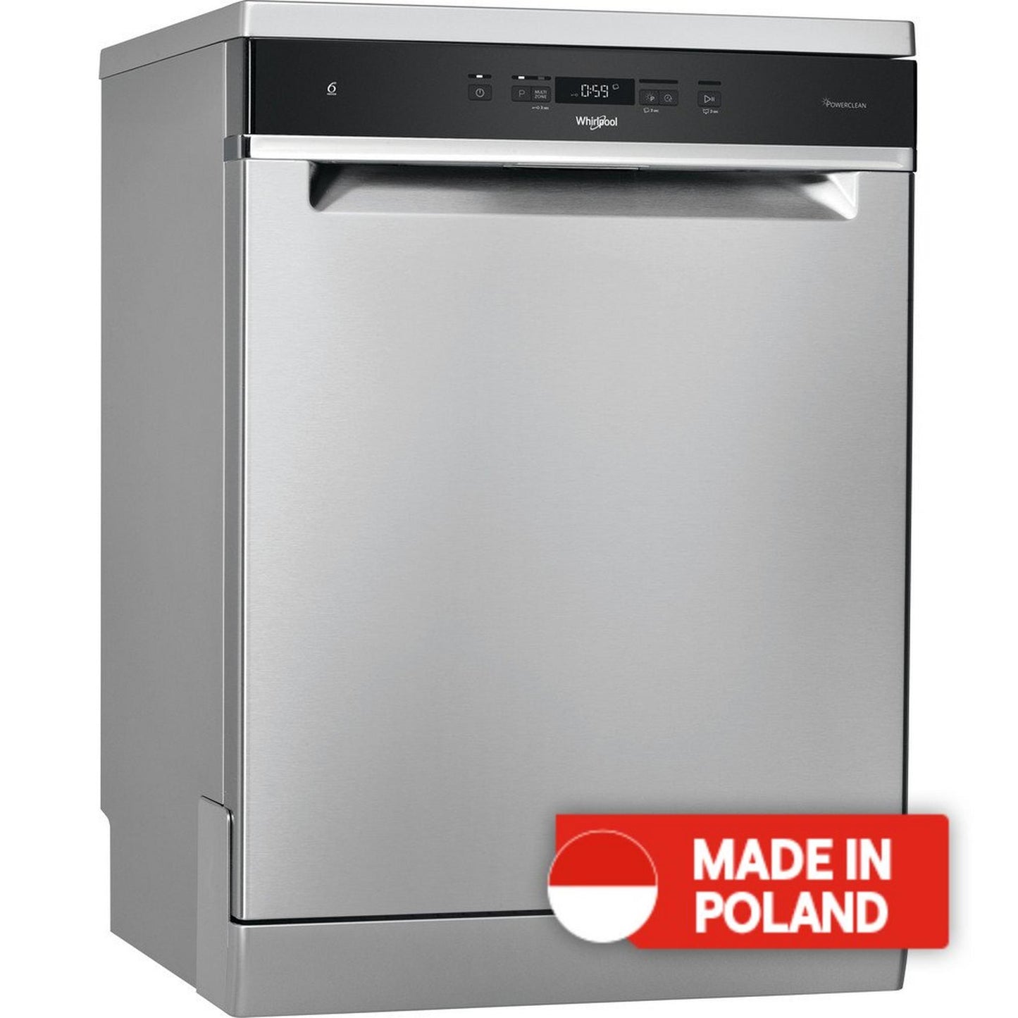 Whirlpool Free-Standing Dishwasher, 8 Programs, 14 Settings, WFC 3C33 PF X UK - Inox