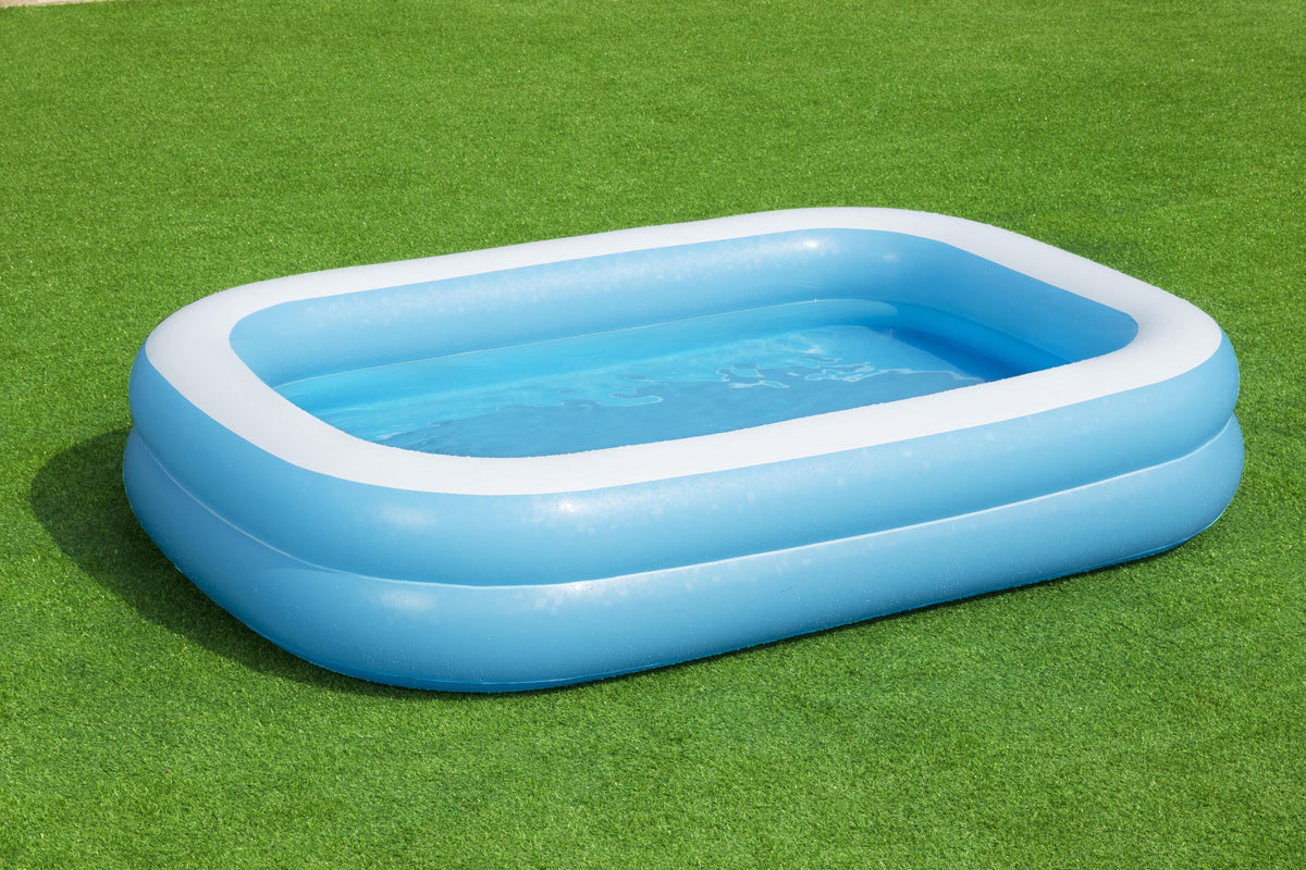 Bestway 2.62M X 1.75M X 51Cm Blue Rectangular Pool (Contents:One Pool, Heavy-Duty Repair Patch) Age 6+