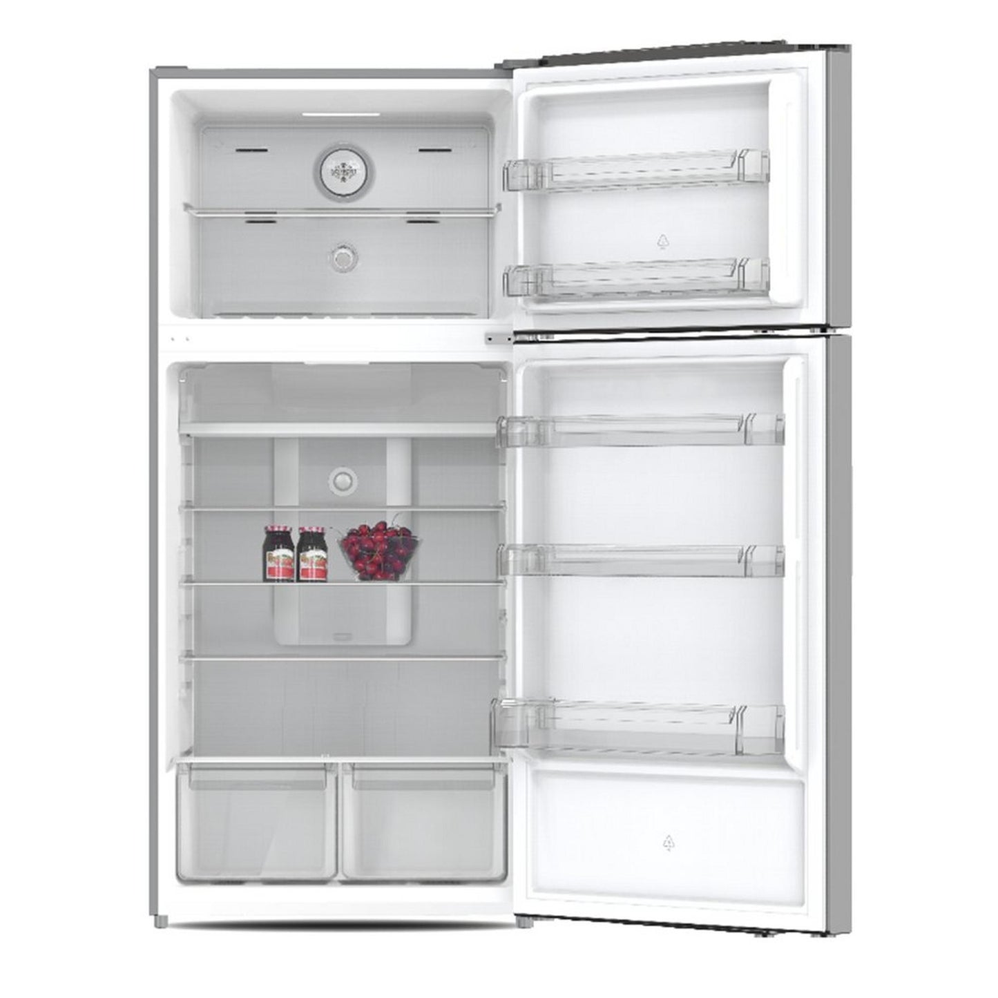 Daewoo Top Mount Refrigerator, Frost-Free Inverter Compressor, 635 L Net Capacity, Digital Display, Twist Icemaker, DR-T7741DI – Inox