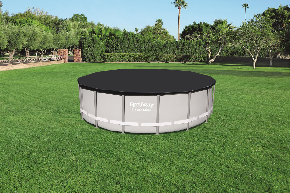 Bestway 4.88m pool cover (contents:one pool cover, fits 4.88m (16') steel pro max pools and 4.88m (16') power steel pools and 4.88m (16') power steel swim vista series pools and 4.60m x 1.20m(15'x48") hydrium pools)