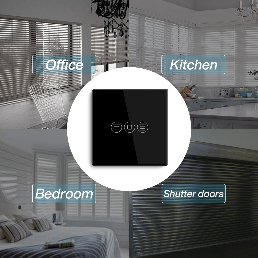 Gopeta Smart WiFi Smart Shutter Switch - Black