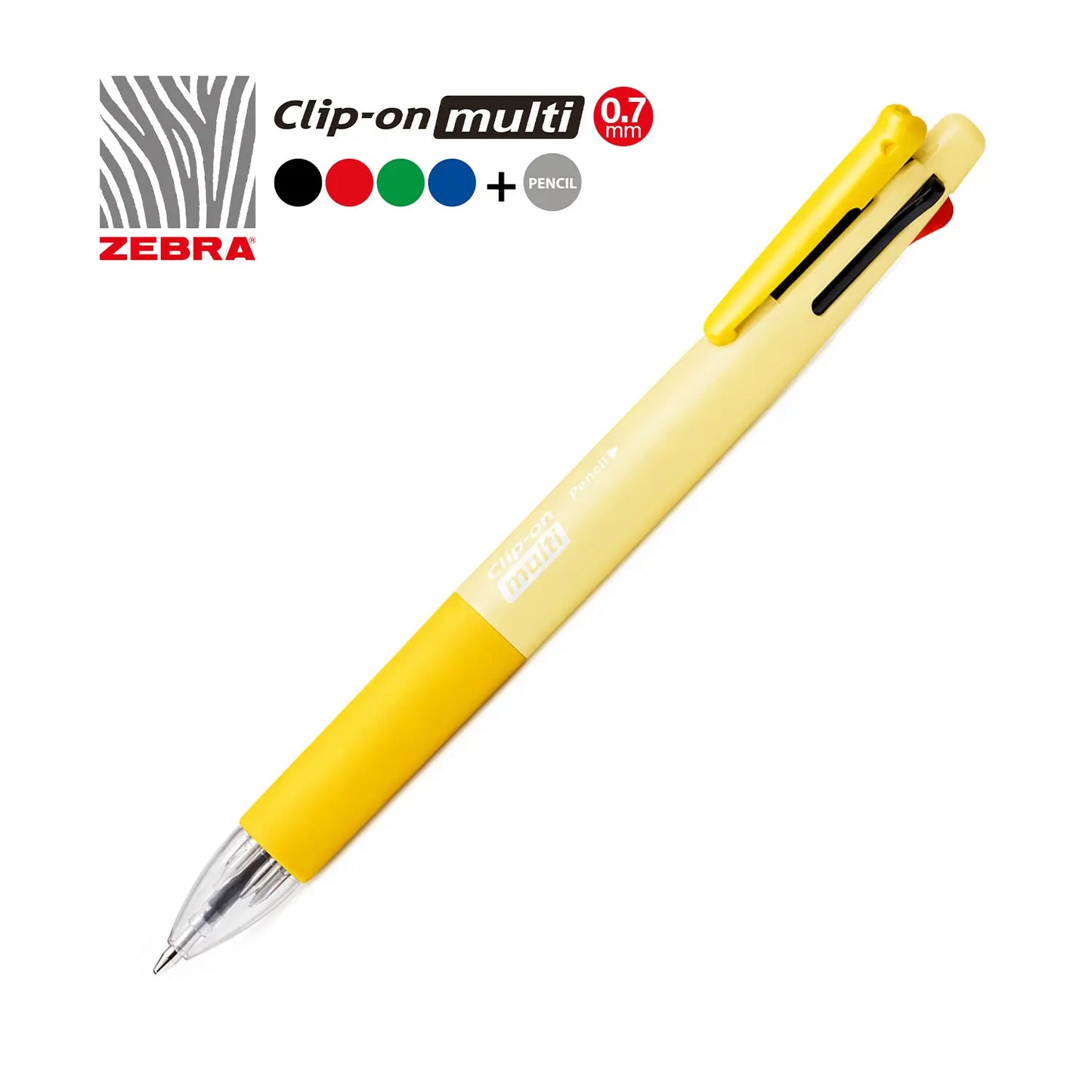 Zebra Clip-On Multi Gradation 4-in-1 Pen - Yellow