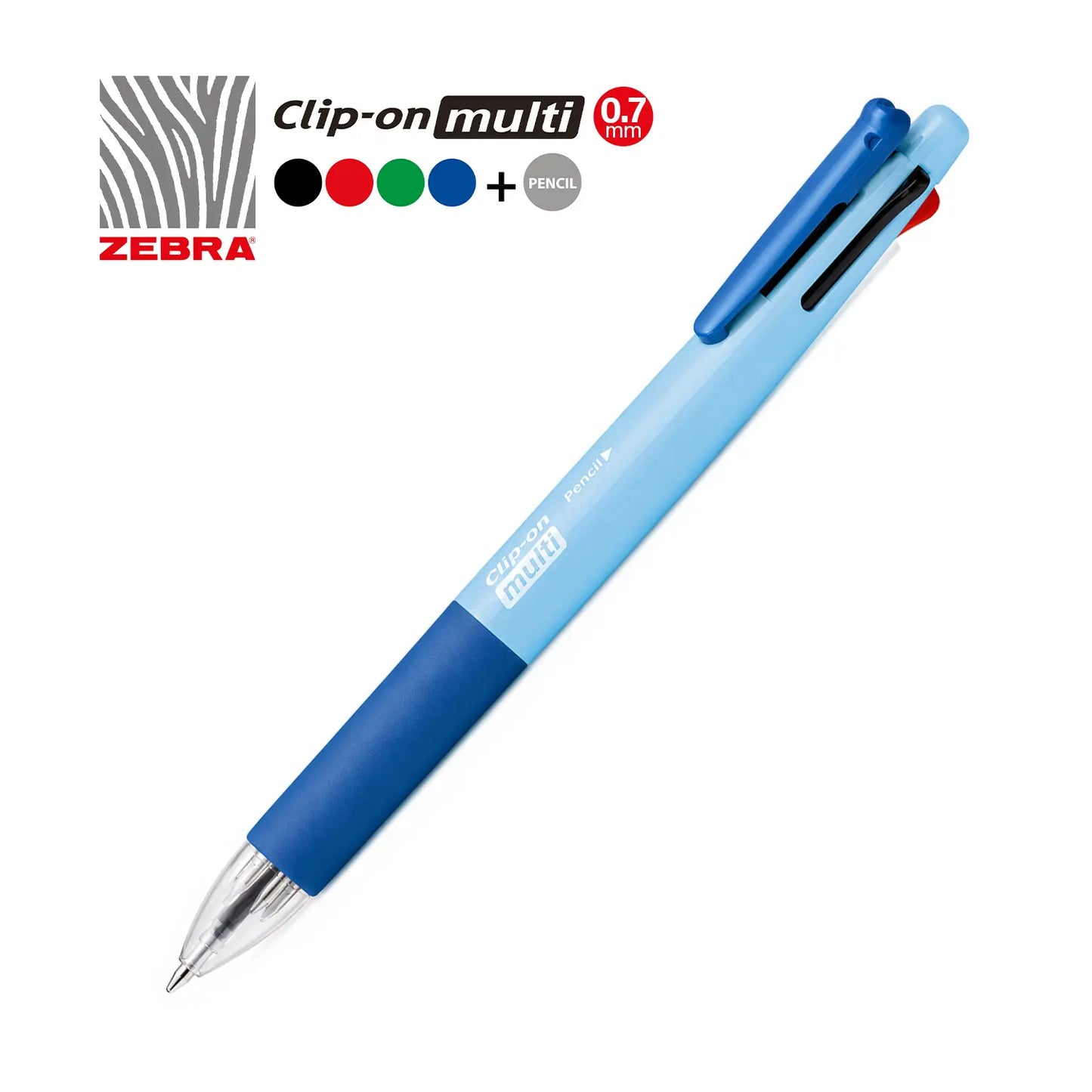 Zebra Clip-On Multi Gradation 4-in-1 Pen - Blue