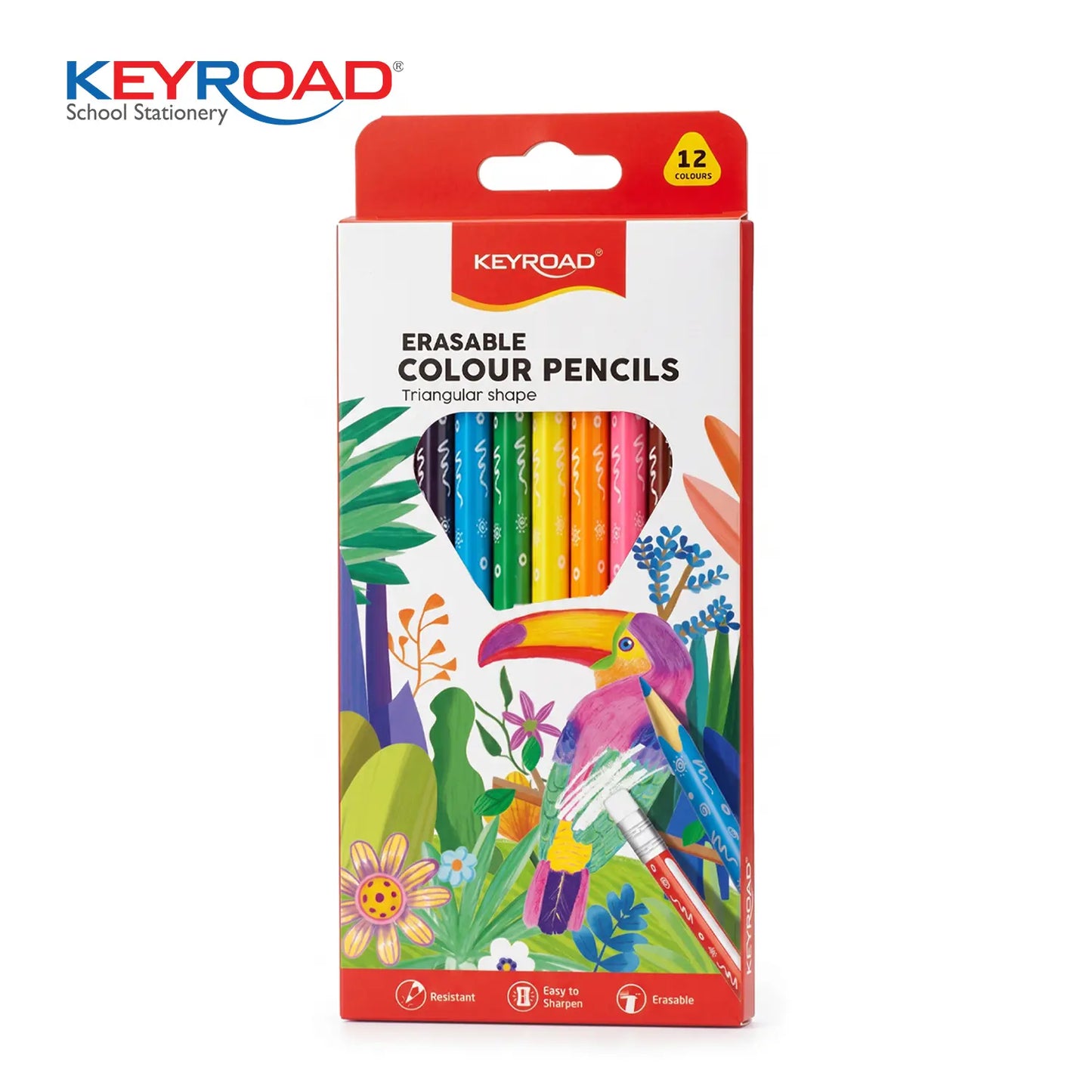 Keyroad Erasable Color Pencil - 12 Pieces