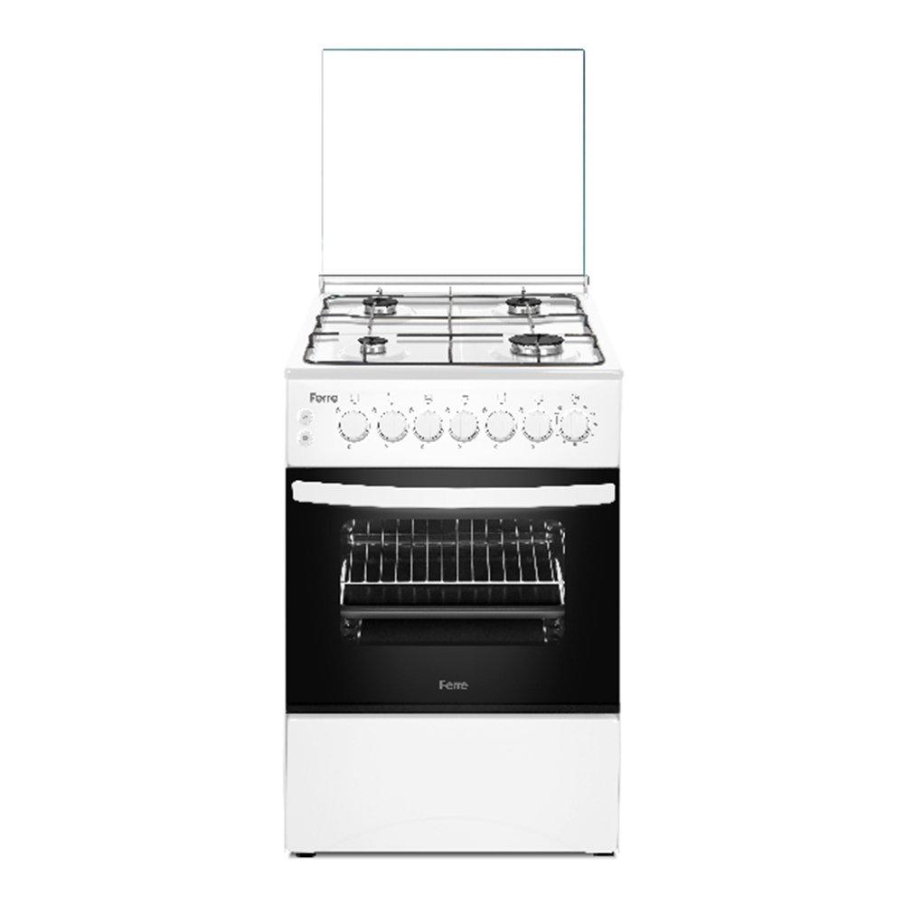 Ferre 50 x 50cm Full Gas Free Standing Cooker, 4 Gas Burner - White