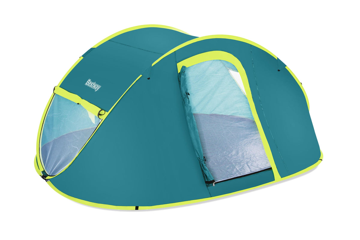 Bestway 2.10m x 2.40m x 1.00m coolmount 4 tent (contents:tent, carry bag, eight pegs, one layer, 2000mmh20)