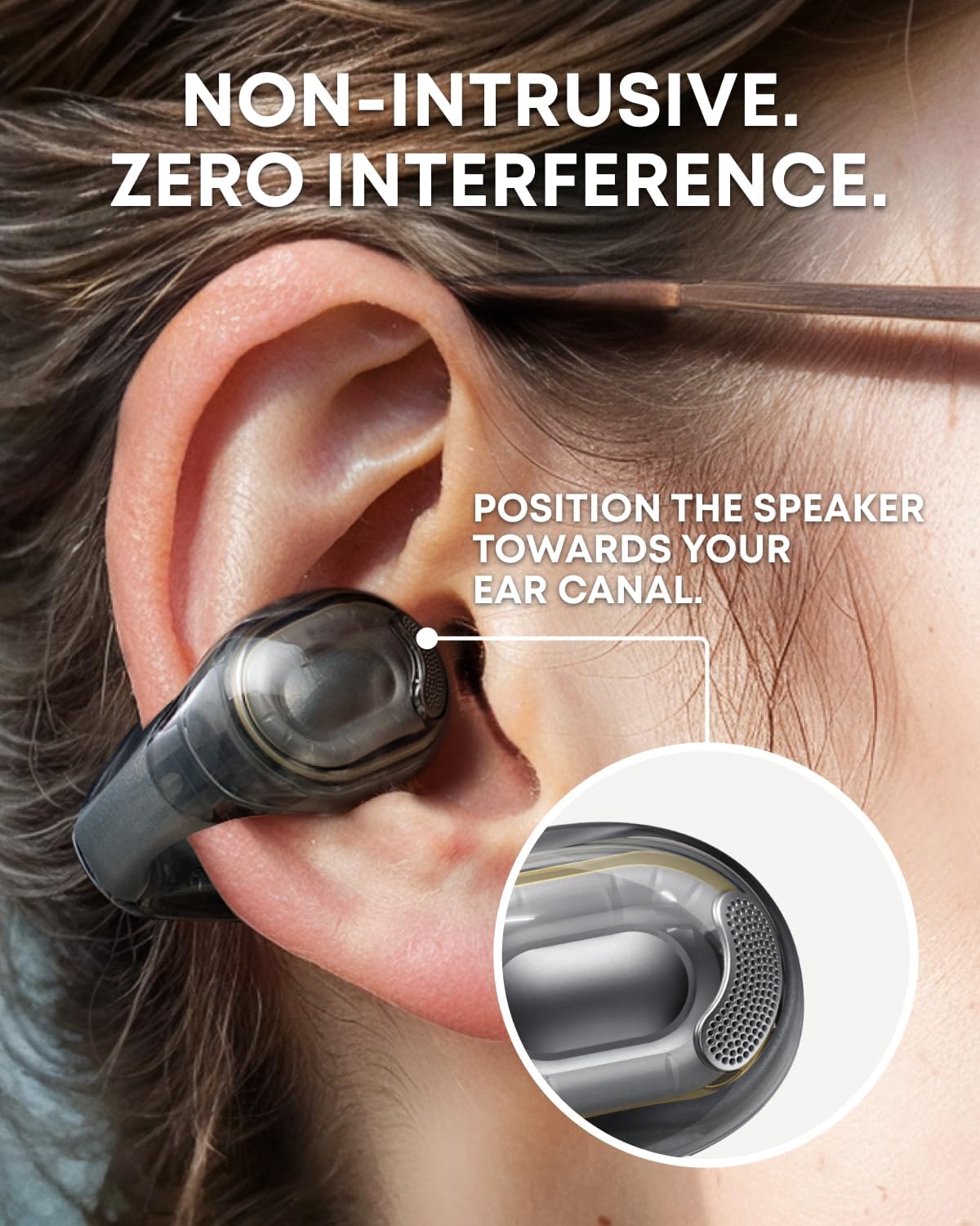 Anker Soundcore C40i Flexible and Comfortable Clip-On Earbuds - Clear