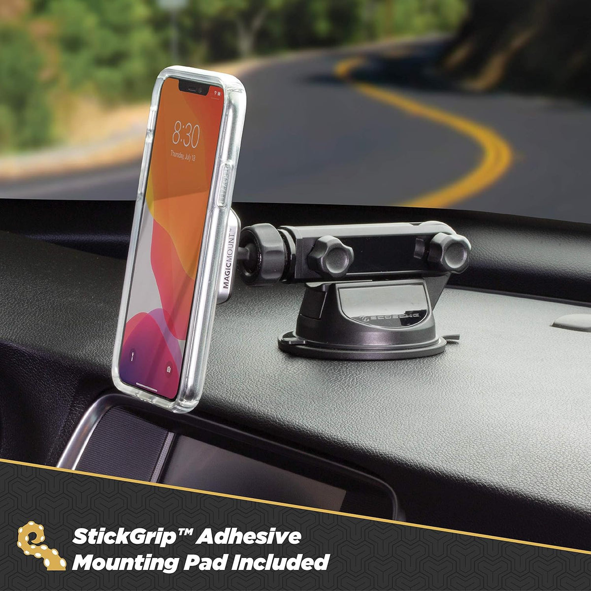 Scosche MagicMount Pro Extendo Magnetic Phone Holder - Black/Silver
