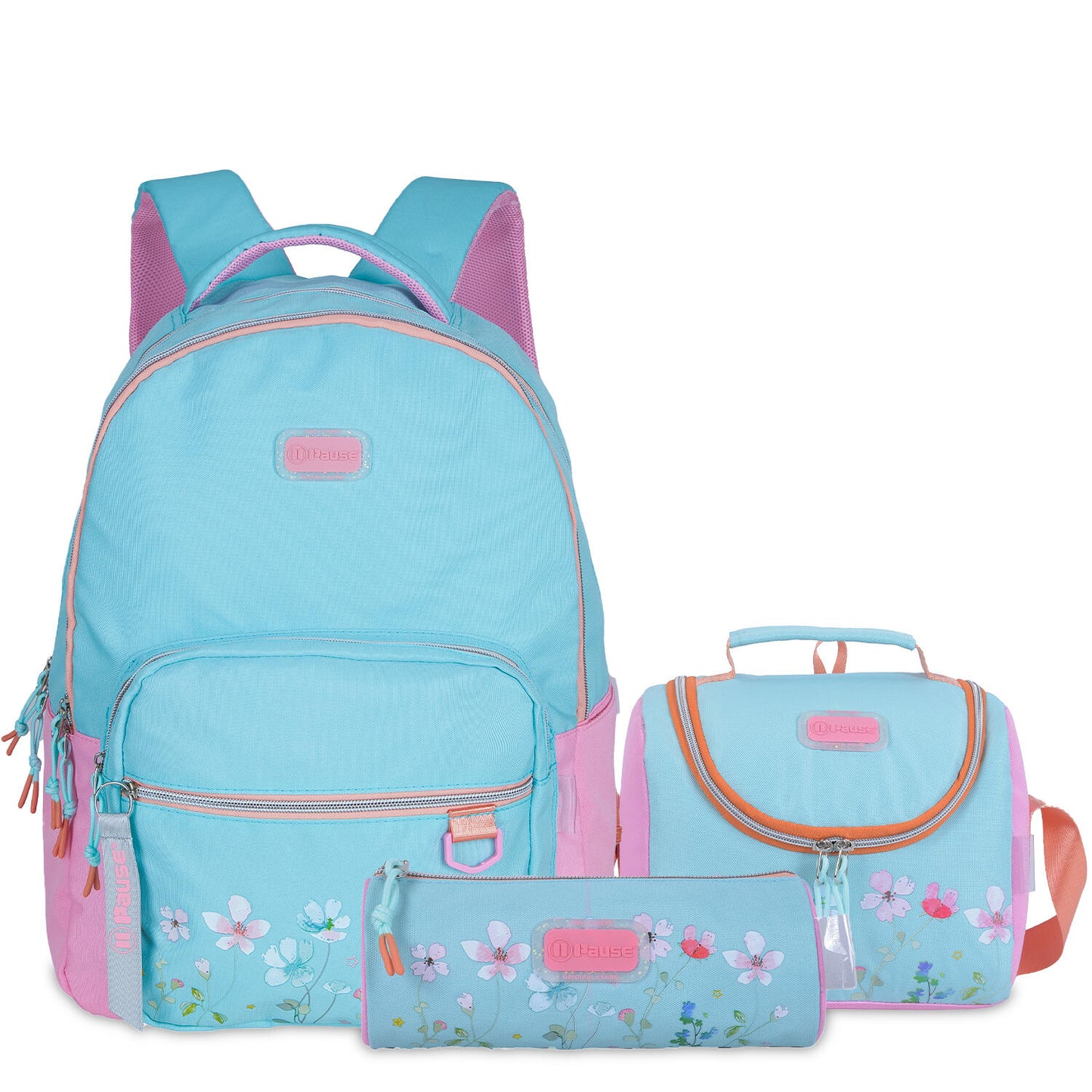Pause Backpack Bag 18 With Pencil case & Lunch Bag - Garden