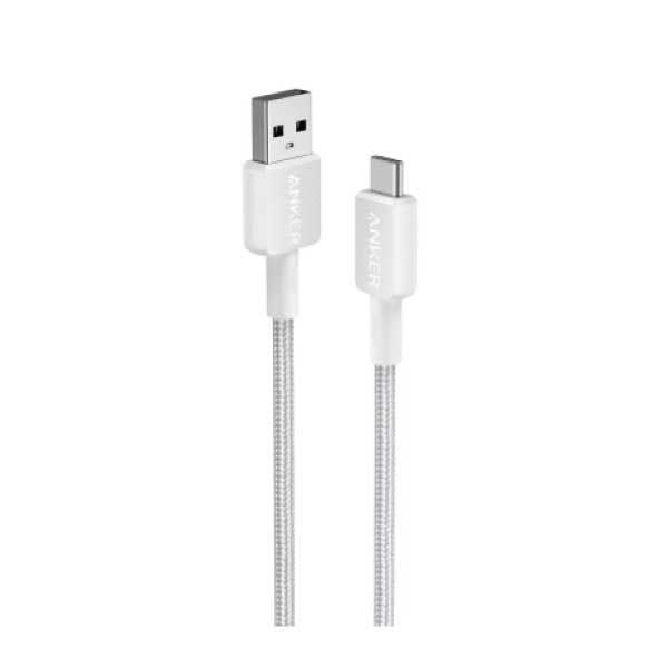 Anker 322 Braided Cable - 3ft / USB-A to USB-C / White