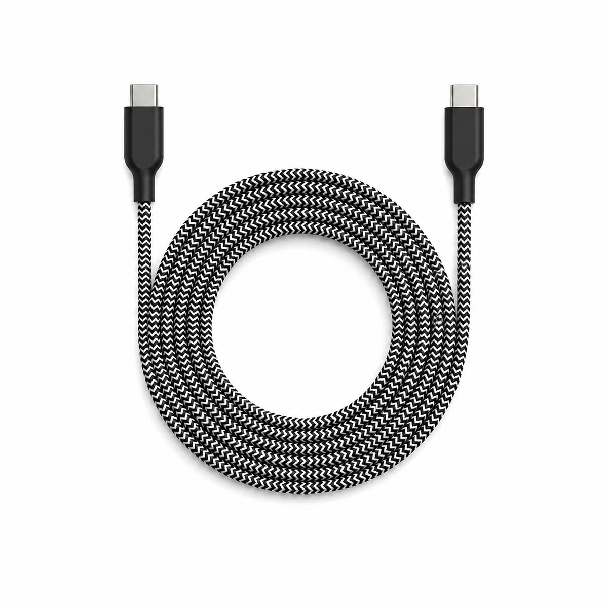 كابل ENERGIX Q8 USB-C مع محول USB-A، قدرة 60 واط، USB-C، USB-A، طول 2 متر، باللونين الأسود والأبيض