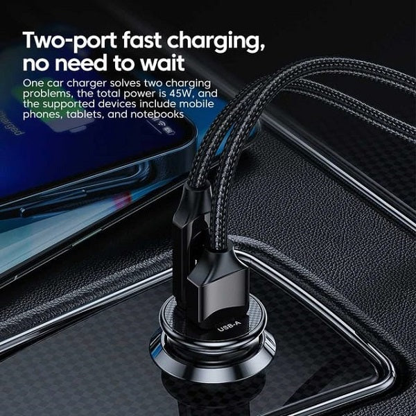 Engage Dual Port Car Charger 45W (Usb-A + Usb-C)(8954526522371)