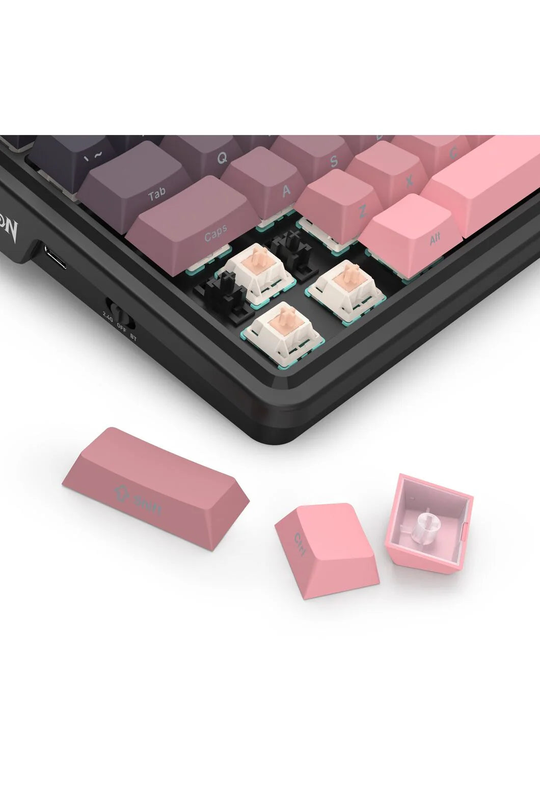 Redragon K728SP RGB Pro Antonium Pro Pink TKL Gasket Wireless Mechanical Keyboard - Pink