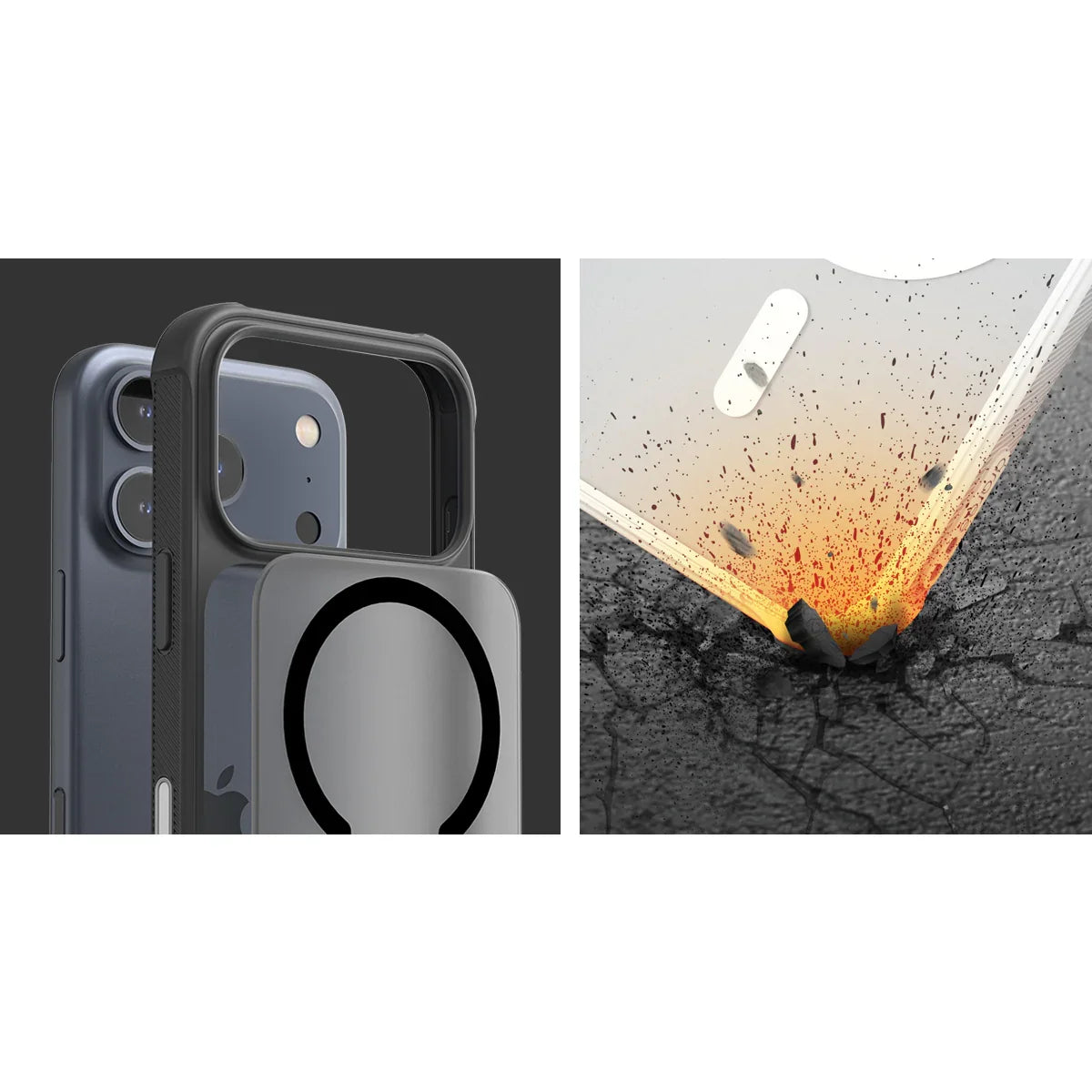 Arareee Duple Magsafe Armor Slim Case For Apple iPhone 17 Pro Max - Black