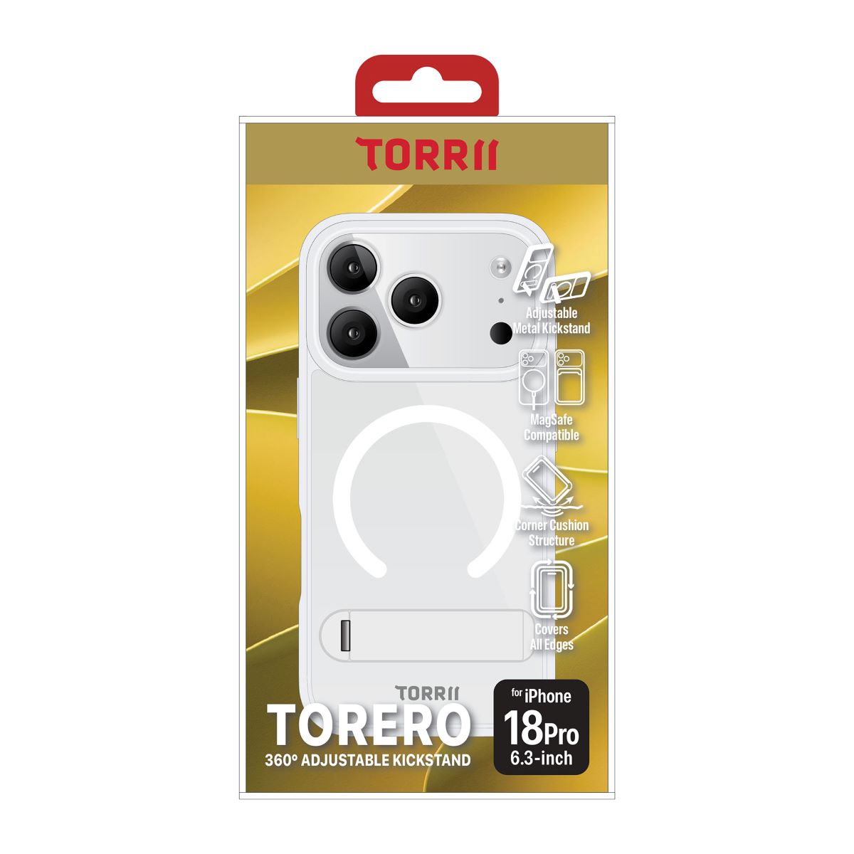 Torrii Torero Magsafe and Stand Cover for Apple iPhone 18 Pro - Clear