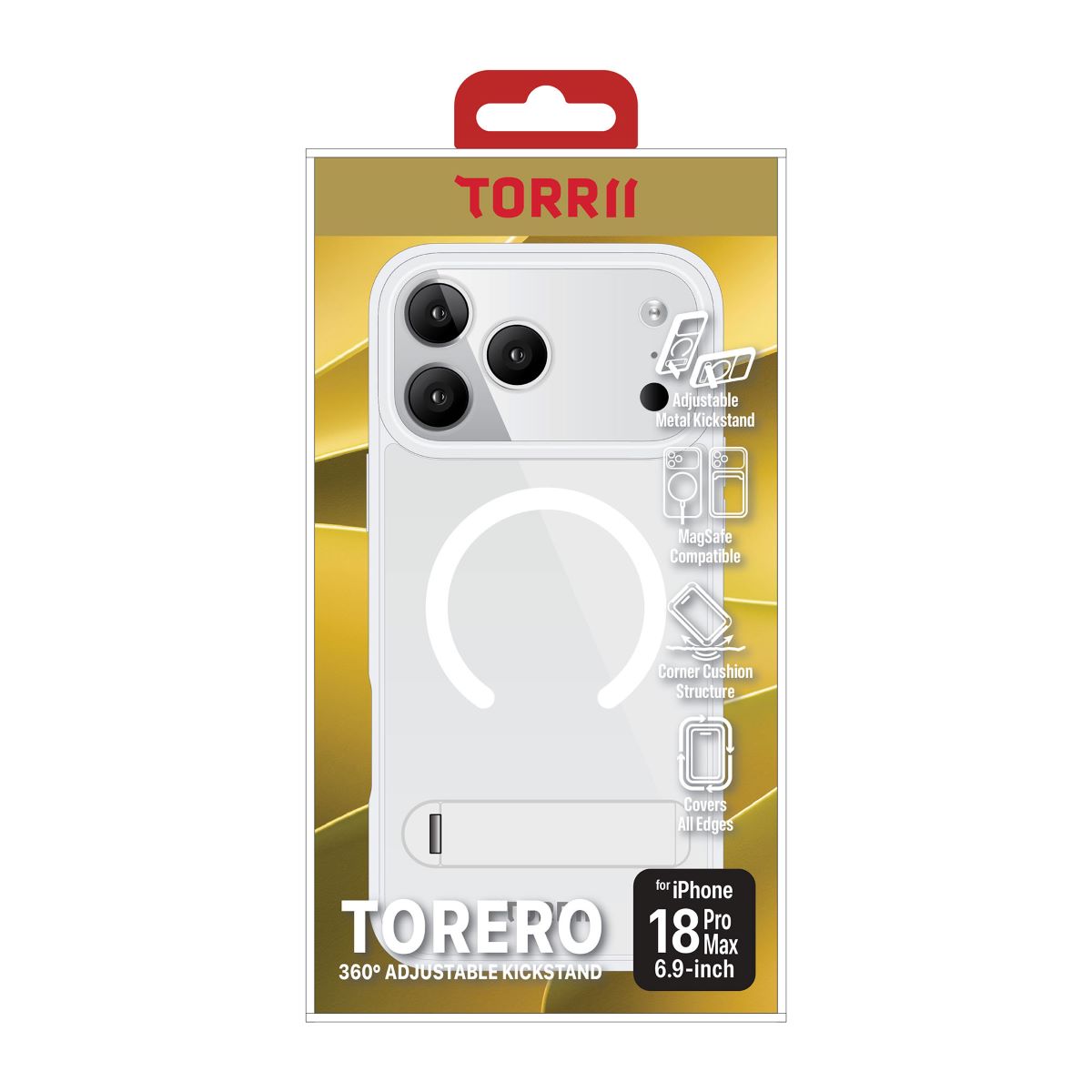 Torrii Torero Magsafe and Stand Cover for Apple iPhone 18 Pro Max - Clear
