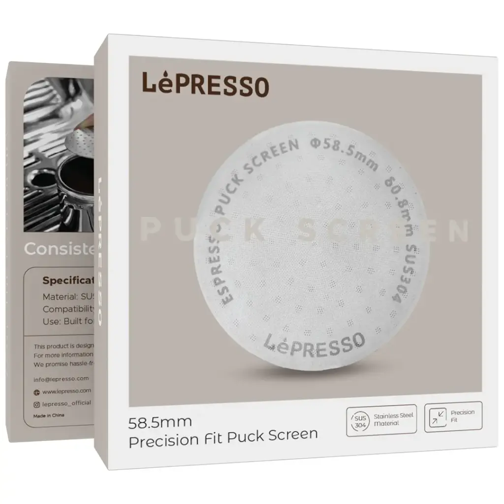 Lepresso 58.5mm Precision Fit Puck Screen - Silver Color