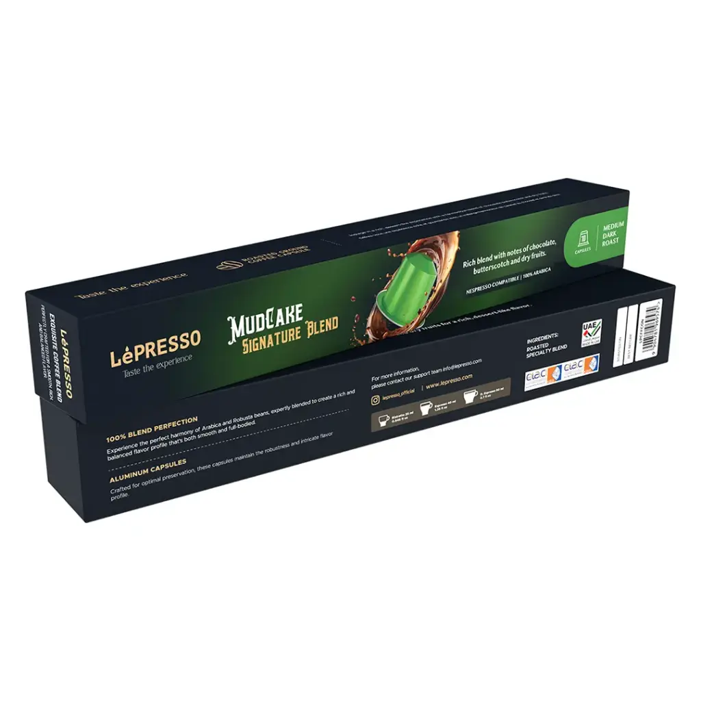 LePresso Mudcake Blended Coffee Capsules - Green Color