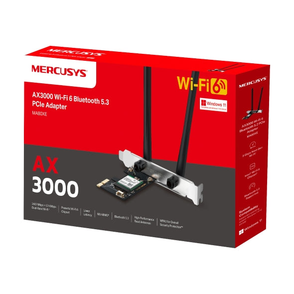محول ميركوسيس MA80XE، AX3000، واي فاي 6، بلوتوث 5.3، PCIe