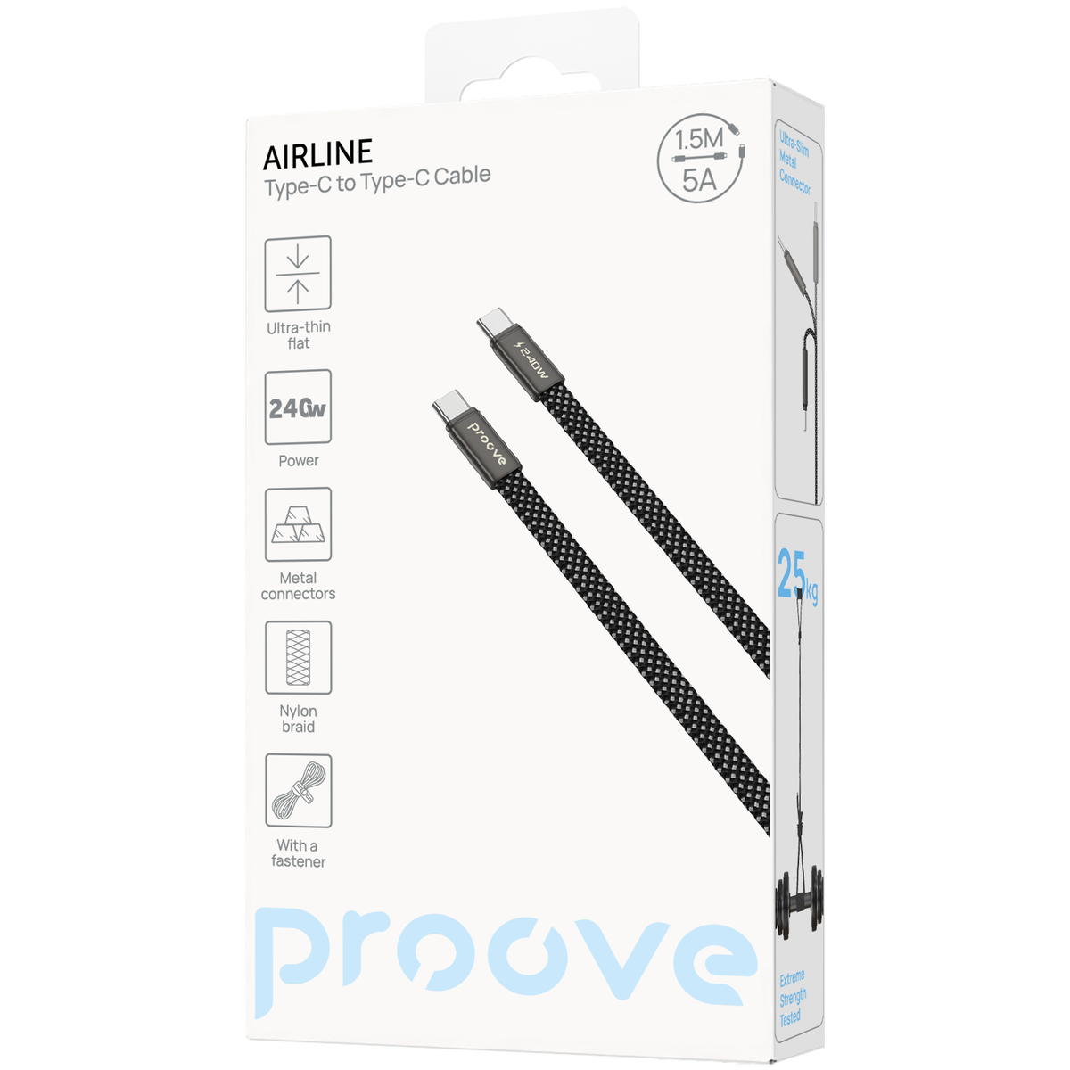 Proove Cable Proove AirLine Type-C to Type-C Cable - 240W / 1.5 Meter / Black