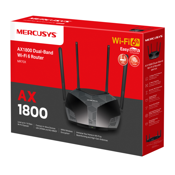 راوتر ميركوسيس MR70X AX1800 واي فاي 6 ثنائي النطاق