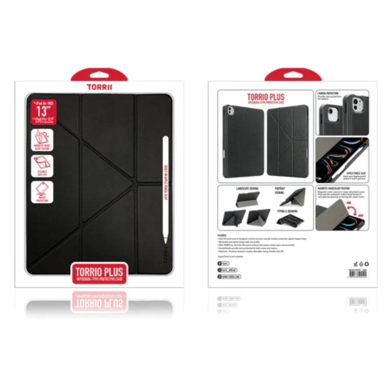 Torrii Torrio Plus Case – Apple iPad Air 13-inch / Apple iPad Pro 12.9-inch / Black Accessories > Mobiles & Tablets >